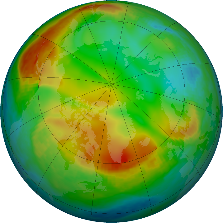 Arctic ozone map for 13 December 1981